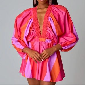BuddyLove Palm Beach Plunge Neck Romper